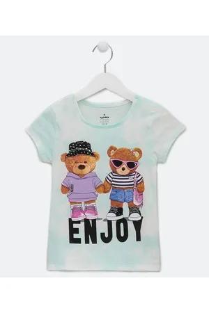 Fuzarka Blusa Infantil Tie Dye com Estampa de Ursinhos - Tam 5 a 14 anos