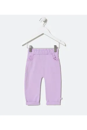 Teddy Boom Calça Clochard Infantil com Babados de Broderie - Tam 0 a 18 meses