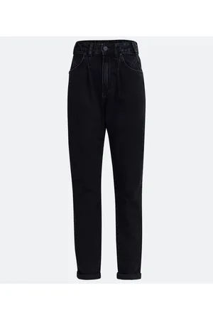 Blue Steel Calça Mom em Jeans com Recortes e Barra Dobrada