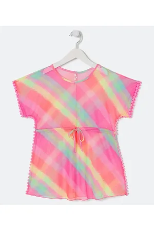 Cubus Saída de Praia Infantil Neon e Detalhes de Mini Pompons - Tam PP ao GG