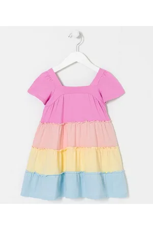 Póim (1 a 5 anos) Vestido Marias Infantil com Babadinhos - Tam 1 a 5 anos