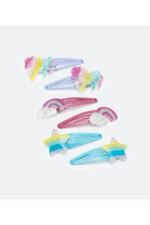 Cubus Kit 06 Presilha de Cabelo Infantil com Glitter e Detalhes Fofos
