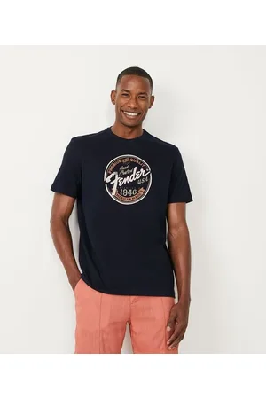 Fender Camiseta Comfort em Algodão Manga Curta com Estampa