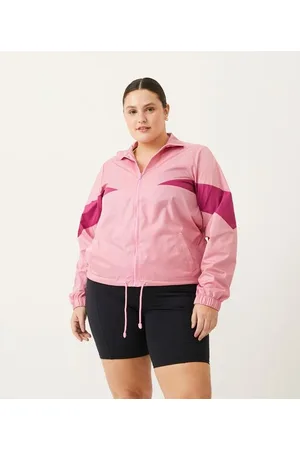 Ashua Curve e Plus Size Jaqueta Corta-vento com Recortes Contrastantes Curve & Plus Size