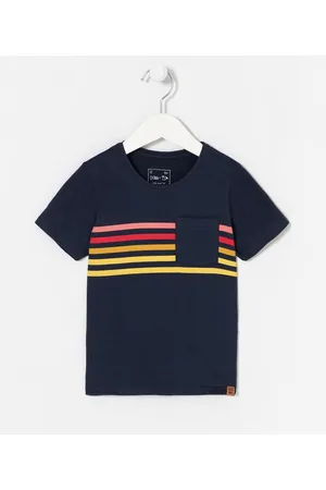 Póim (1 a 5 anos) Camiseta Infantil com Estampa de Listras - Tam 1 a 5 anos