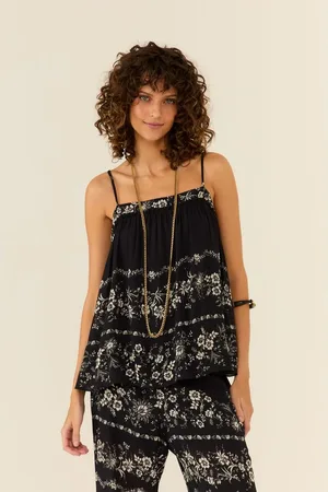MARIA FILÓ Blusa Alça Ggt Estampa Flora Preto