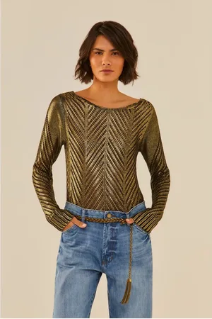 MARIA FILÓ Blusa Tricot Telada Com Foil