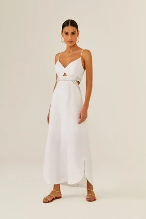 MARIA FILÓ Vestido Midi Linho Bordado