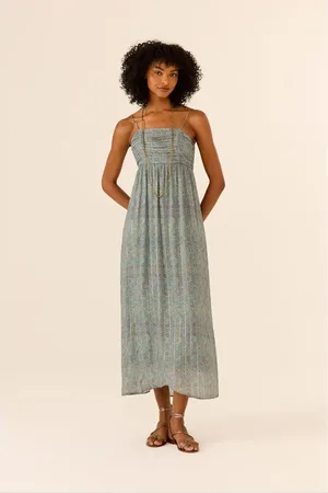 MARIA FILÓ Vestido Midi Alça Estampa Sisal