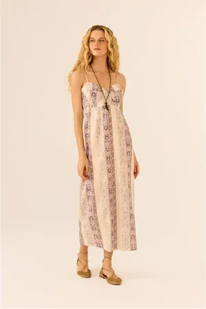 MARIA FILÓ Vestido Midi Estampa Ráfia
