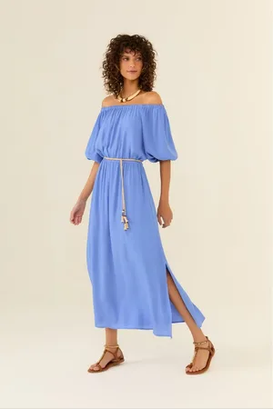 MARIA FILÓ Vestido Midi Ombro a Ombro Fendas