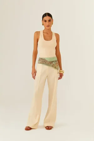 MARIA FILÓ Calça Pantalona Nervura