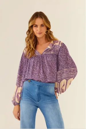 MARIA FILÓ Blusa Manga Longa Ggt Estampa Plumas