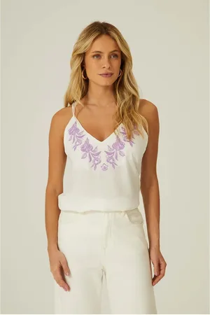 MARIA FILÓ Blusa Alcinha Bordado Encanto