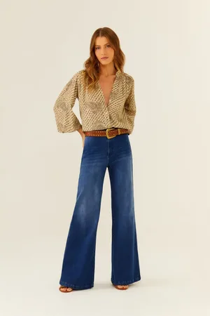 MARIA FILÓ Calça Jeans Reta Over Blue