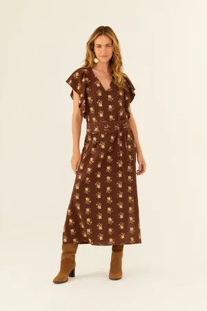 MARIA FILÓ Vestido Midi Bordado Azaleia