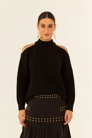 MARIA FILÓ Blusa Tricot Cut Out Ponto Pérola