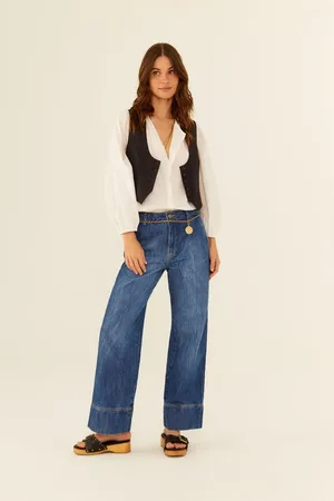 MARIA FILÓ Calça Jeans Reta Bolso Faca