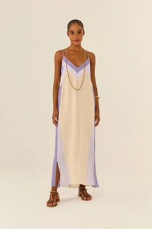 MARIA FILÓ Vestido De Alça Midi Ggt Tricolor