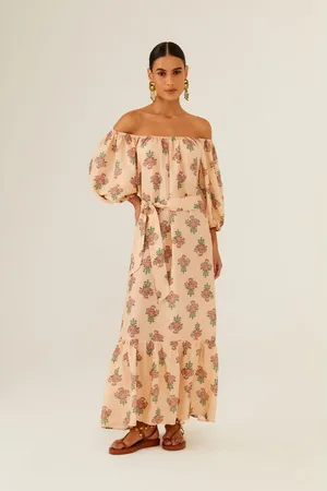MARIA FILÓ Vestido Longo Manga Estampa Nagpur