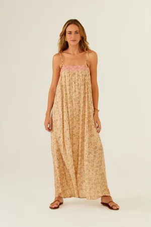 MARIA FILÓ Vestido Longo Pala Shanti Estampa Cravo