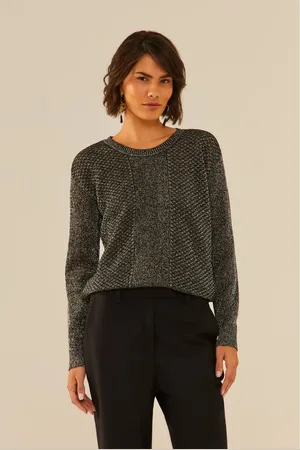 MARIA FILÓ Blusa Tricot Metalizada Prata