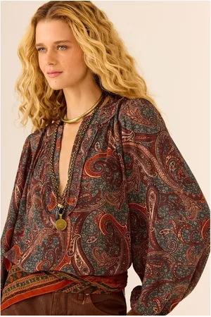MARIA FILÓ Blusa Manga Longa Estampa Pashmina
