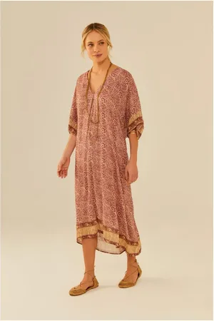 MARIA FILÓ Vestido Midi Prega Estampa Harmonia