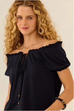 MARIA FILÓ Blusa Decote Rolotê