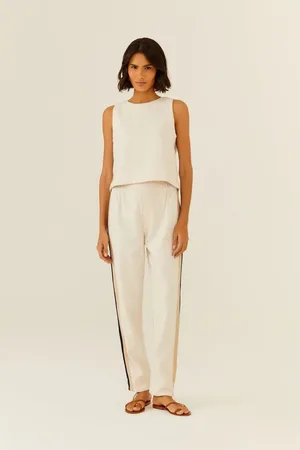 MARIA FILÓ Calça Reta Tricot Lateral