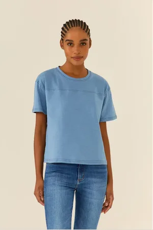 MARIA FILÓ Blusa Quadrada Detalhes Costura