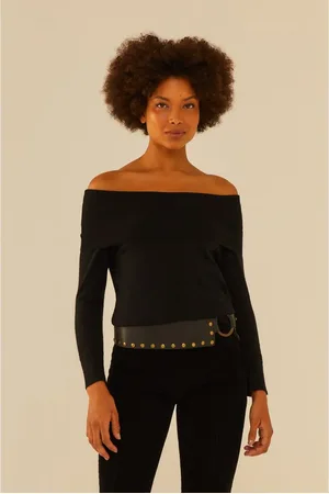 MARIA FILÓ Blusa Tricot Ombro a Ombro Merino