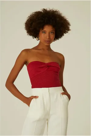 MARIA FILÓ Blusa Tricot Sem Alça Lurex