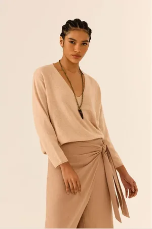MARIA FILÓ Blusa Tricot Com Cashmere Decote v
