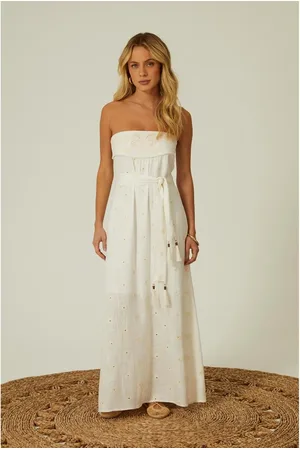 MARIA FILÓ Vestido Midi Faixa Bordado Elba