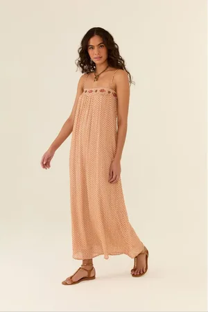MARIA FILÓ Vestido Detalhe Pala Estampa Hippie Grão