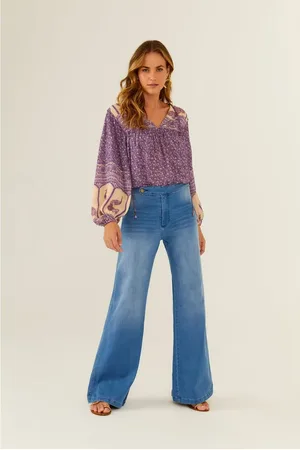 MARIA FILÓ Calça Jeans Reta Over Blue