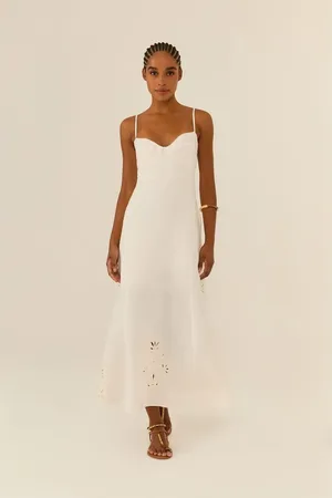 MARIA FILÓ Vestido Midi Alça Bordado Ania
