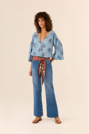 MARIA FILÓ Calça Bootcut Stone