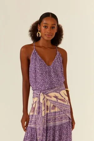 MARIA FILÓ Blusa De Alça Franzido Ggt Estampa Pluma