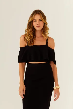 MARIA FILÓ Blusa Cropped Tricot Babado
