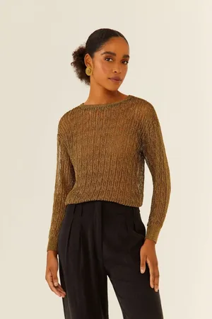 MARIA FILÓ Blusa Tricot Fio Metalizado