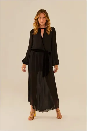 MARIA FILÓ Vestido Midi Manga Longa Ggt e Veludo