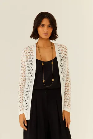 MARIA FILÓ Cardigan Tricot Sobreposição Rendado
