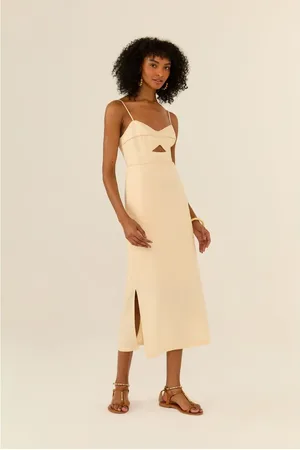 MARIA FILÓ Vestido Midi Linho Bordado