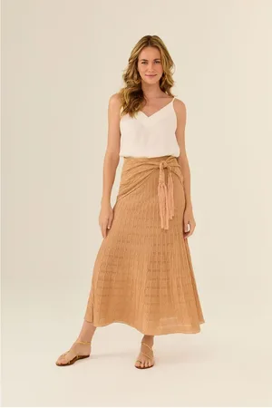 MARIA FILÓ Saia Tricot Midi Com Lenço