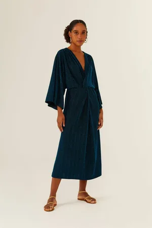 MARIA FILÓ Vestido Midi Kimono Malha Lurex
