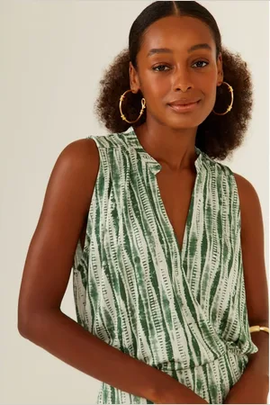 MARIA FILÓ Blusa Estampa Shibori Verde Mar
