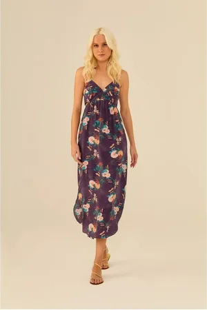 MARIA FILÓ Vestido Midi Seda Estampa Kimono Figo