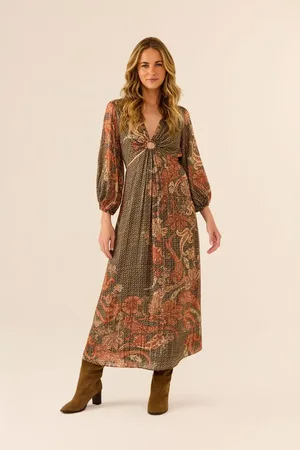 MARIA FILÓ Vestido Midi Argola Estampa Vitral